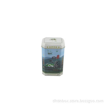 octagon tea tin, octagonal tea container, octagonal can